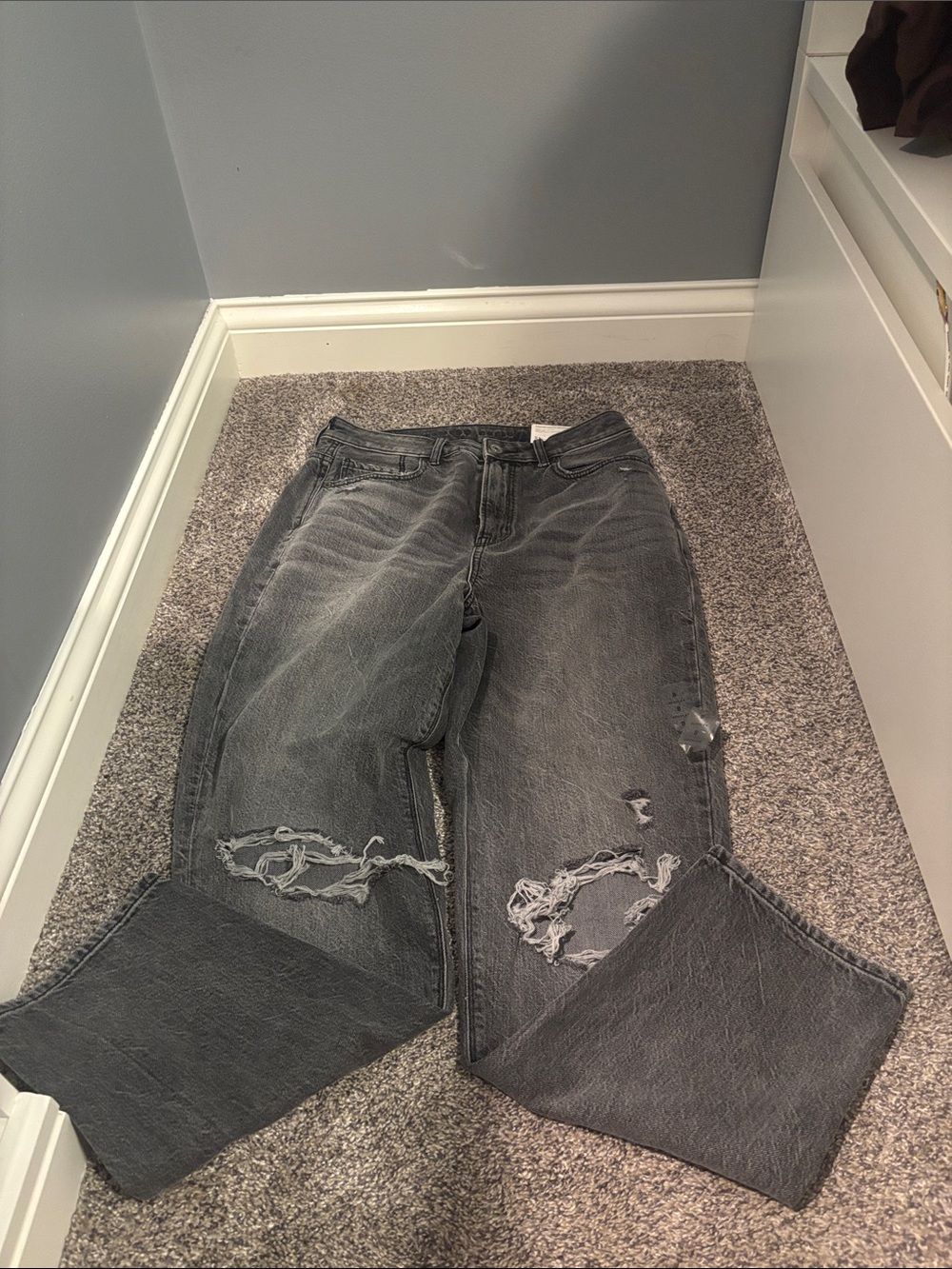 American Eagle Outfitters Grey Distressed Jeans